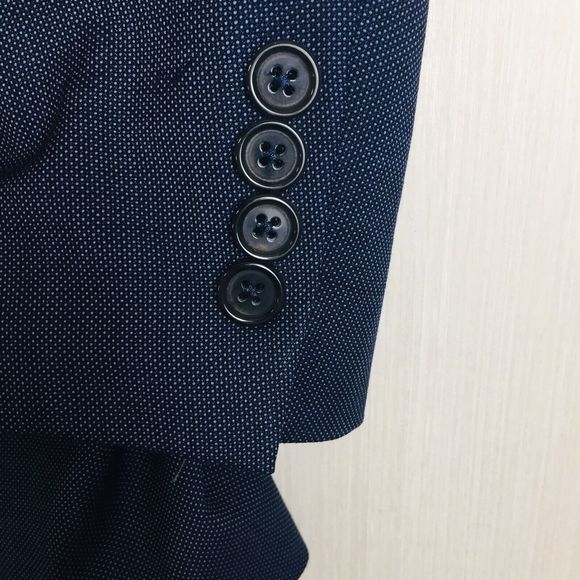HART SCHAFFNER MARX Men's Navy Blue Sport Coat Blazer USA 100% Wool Size 46 Reg - Picture 3 of 10